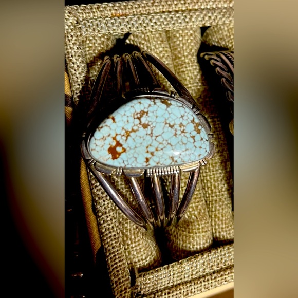 Native American Navajo Dry Creek Turquoise Cuff - Picture 6 of 11